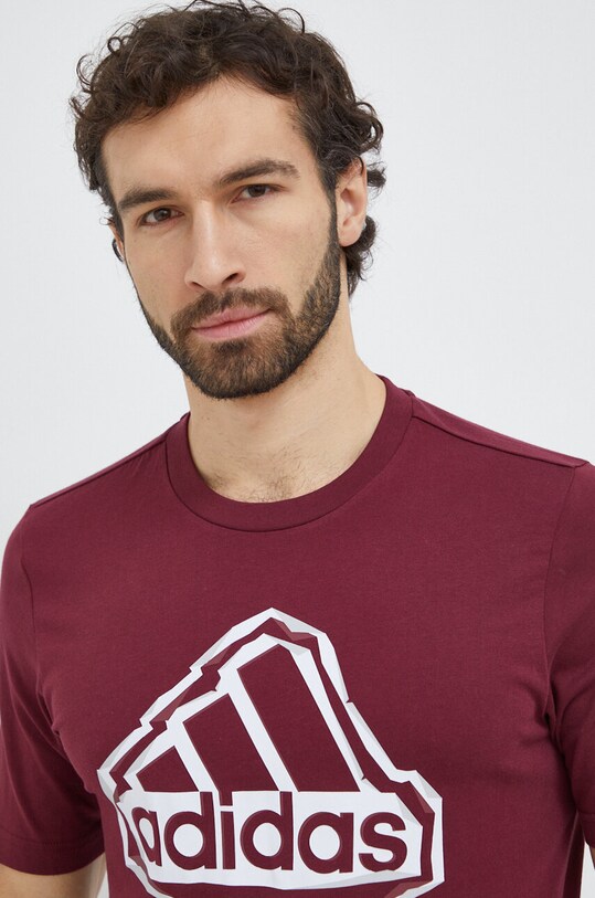 adidas tricou din bumbac burgundia IM8302