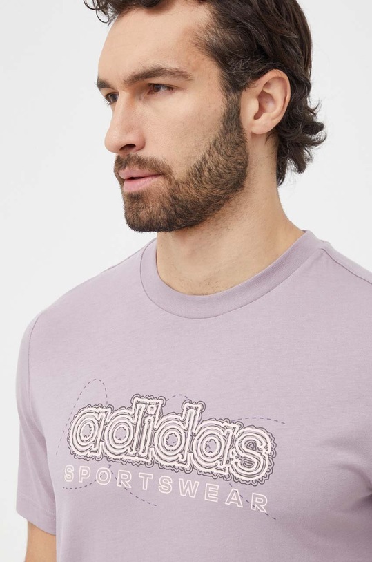 Βαμβακερό μπλουζάκι adidas Shadow Original μωβ IM8315