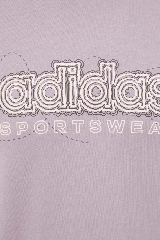 Хлопковая футболка adidas IM8315 фиолетовой