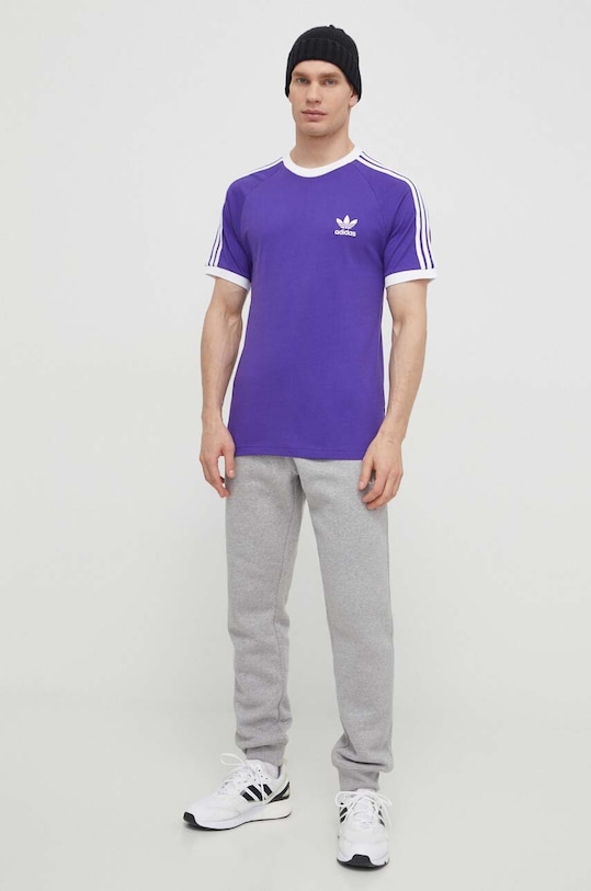 adidas Originals t-shirt bawełniany 3-Stripes Tee IM9394 fioletowy SS24