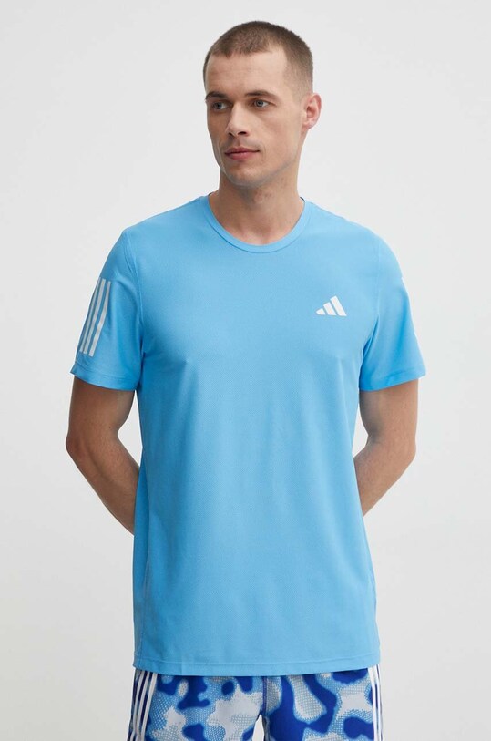 adidas Performance t-shirt do biegania wzorzyste niebieski IN1513