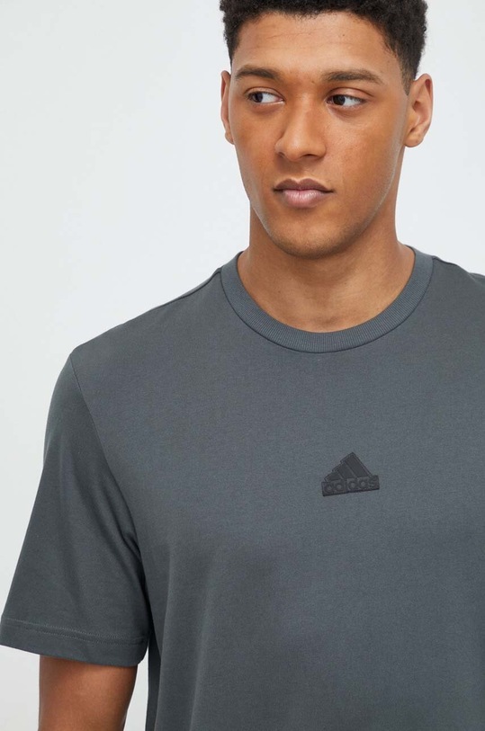 adidas t-shirt bawełniany zielony IN3709