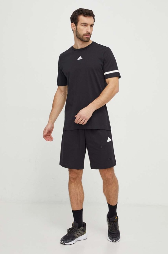 adidas t-shirt bawełniany IN6251 czarny SS24