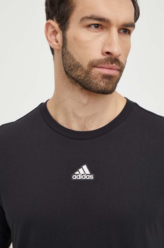 adidas t-shirt bawełniany czarny IN6251