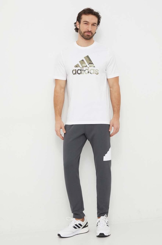 adidas t-shirt bawełniany IN6472 biały SS24
