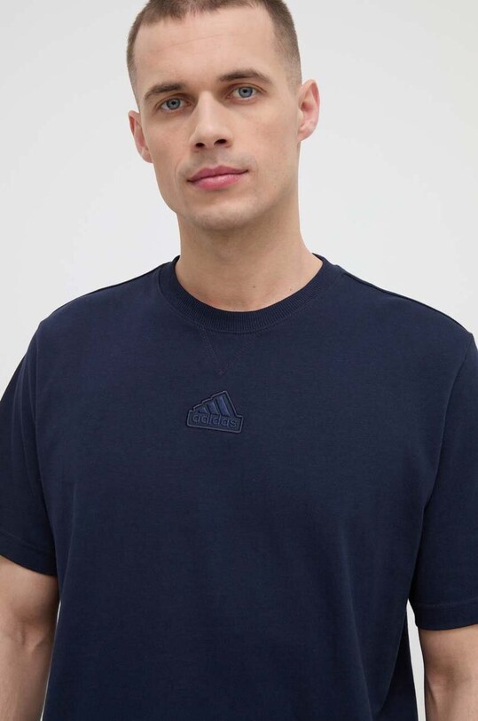 Bavlnené tričko adidas tmavomodrá IR5265
