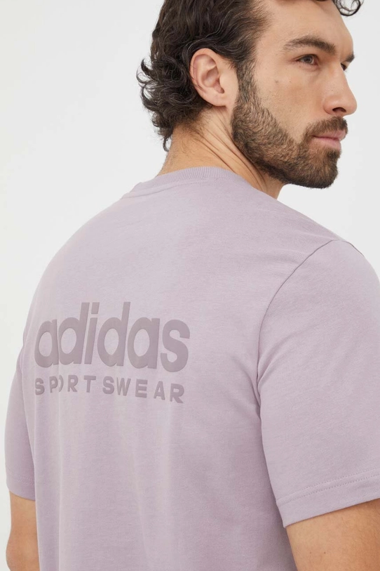 adidas t-shirt bawełniany fioletowy IR5267