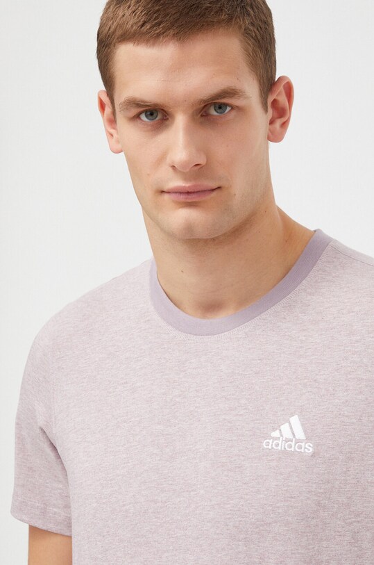 Памучна тениска adidas виолетов IR5319