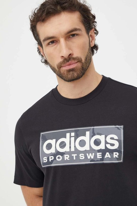 Bavlněné tričko adidas černá IR5825