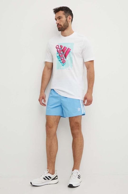 Bombažna kratka majica adidas IR5826 bela SS24