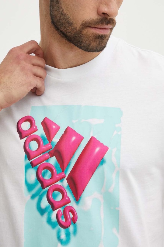 Bombažna kratka majica adidas IR5826 bela