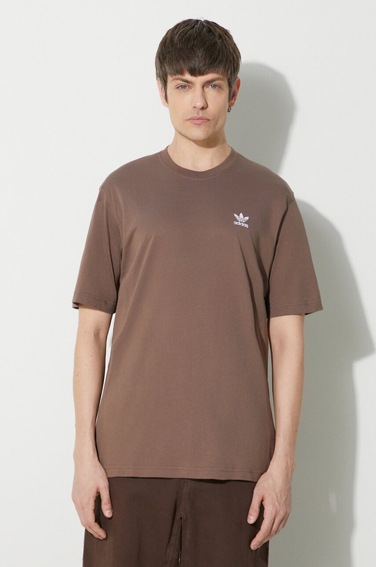 Pamučna majica adidas Originals Essential Tee regular smeđa IR9688