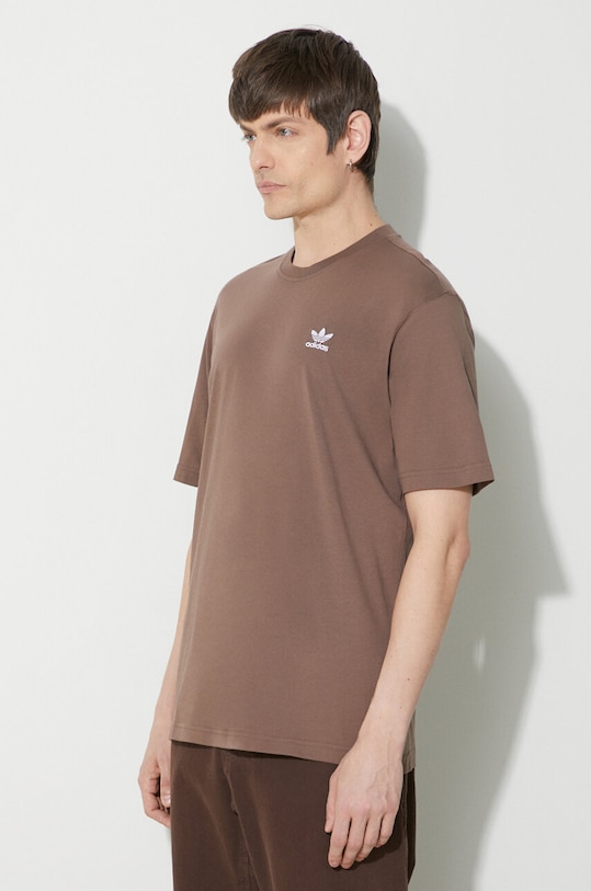 Pamučna majica adidas Originals Essential Tee smeđa IR9688