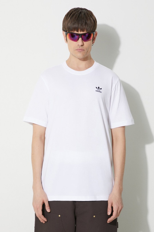 adidas Originals tricou din bumbac Essential Tee print alb IR9691