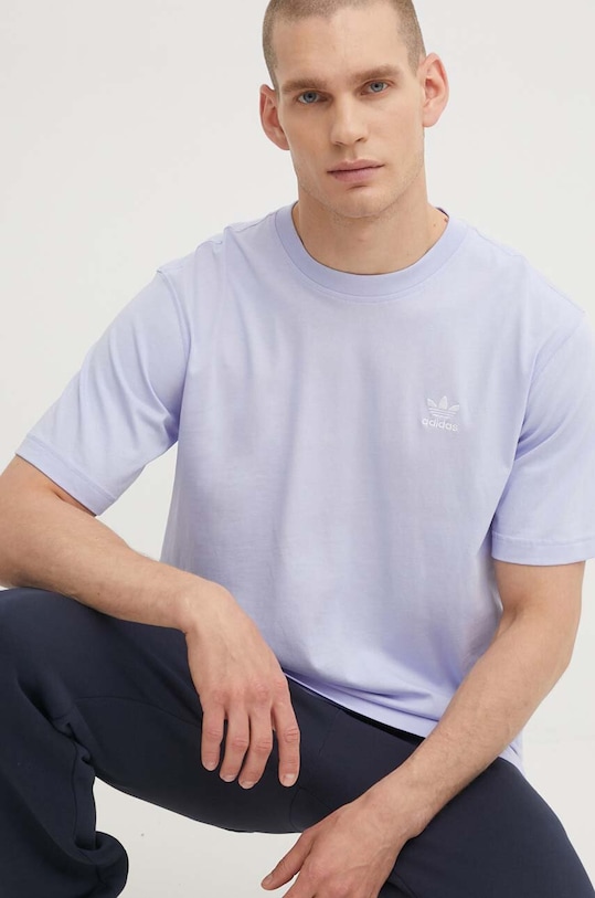 Βαμβακερό μπλουζάκι adidas Originals κανονικό μωβ IR9696