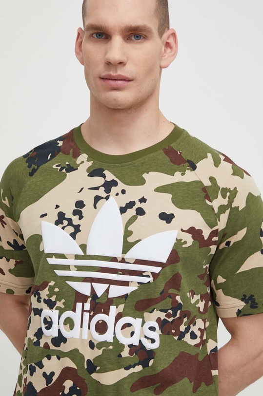 Bavlněné tričko adidas Originals zelená IS0215