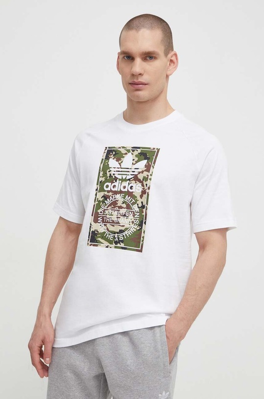 adidas Originals tricou din bumbac print alb IS0246