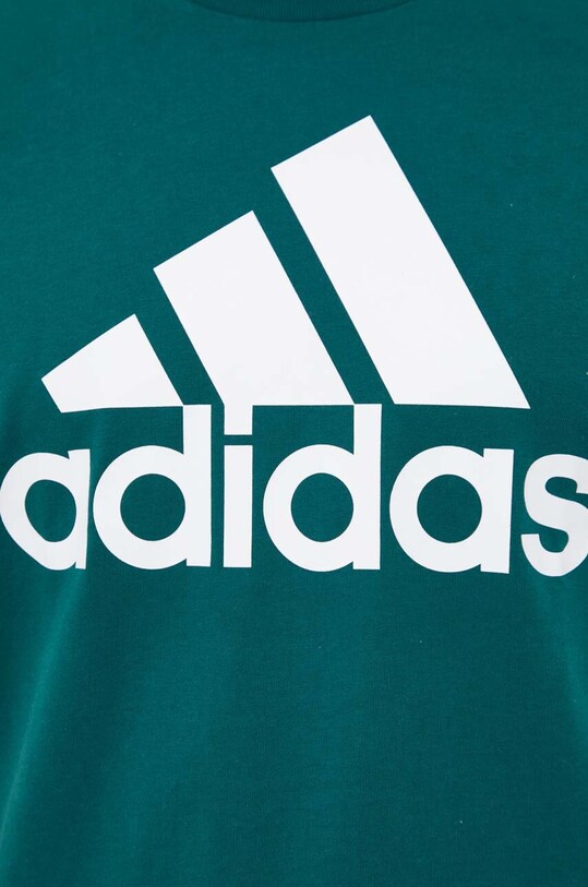 Памучна тениска adidas IS1300 зелен