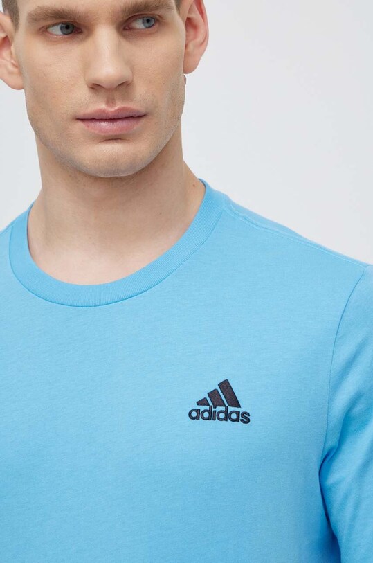 Бавовняна футболка adidas IS1317 блакитний
