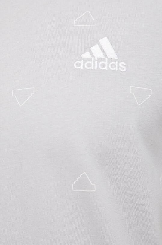 Памучна тениска adidas IS1827 сив