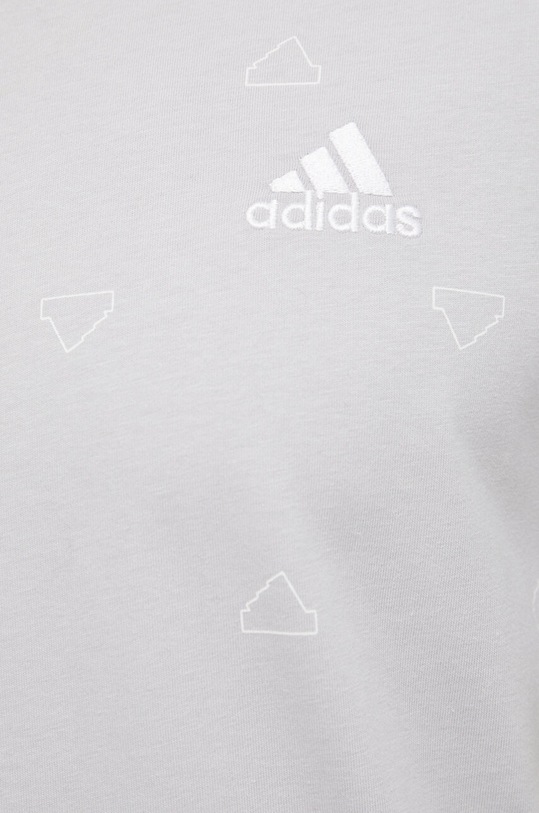 Памучна тениска adidas IS1827 сив