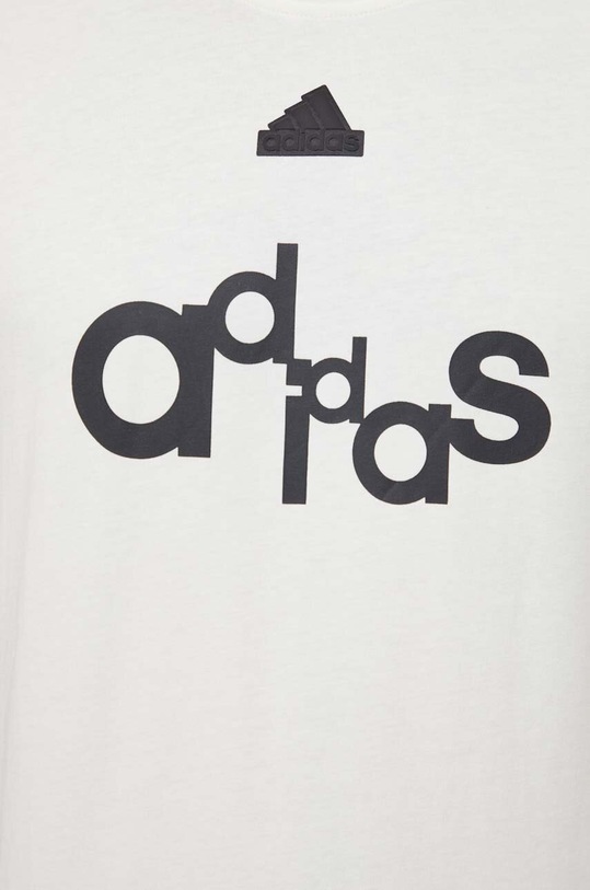 Bavlněné tričko adidas IS2010 béžová