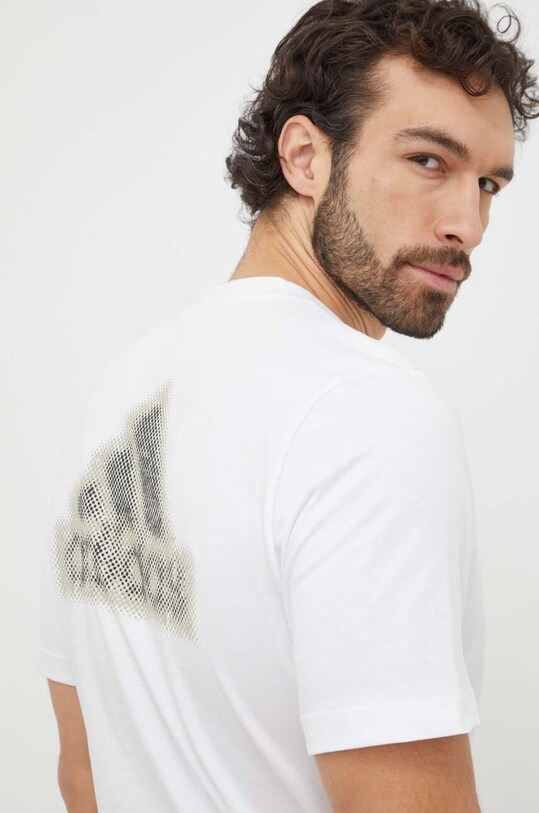 Памучна тениска adidas бял IS2854