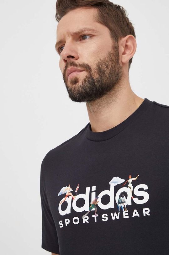 adidas t-shirt bawełniany czarny IS2863