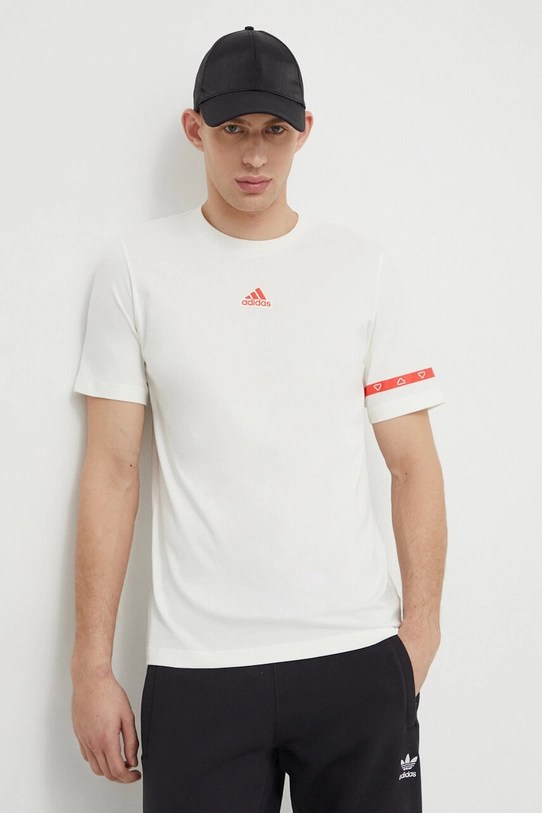 adidas tricou din bumbac uni bej IS2870