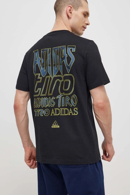 adidas t-shirt bawełniany TIRO nadruk czarny IS2876