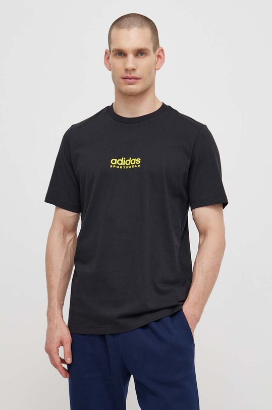 Хлопковая футболка adidas TIRO IS2876 чёрный SS24