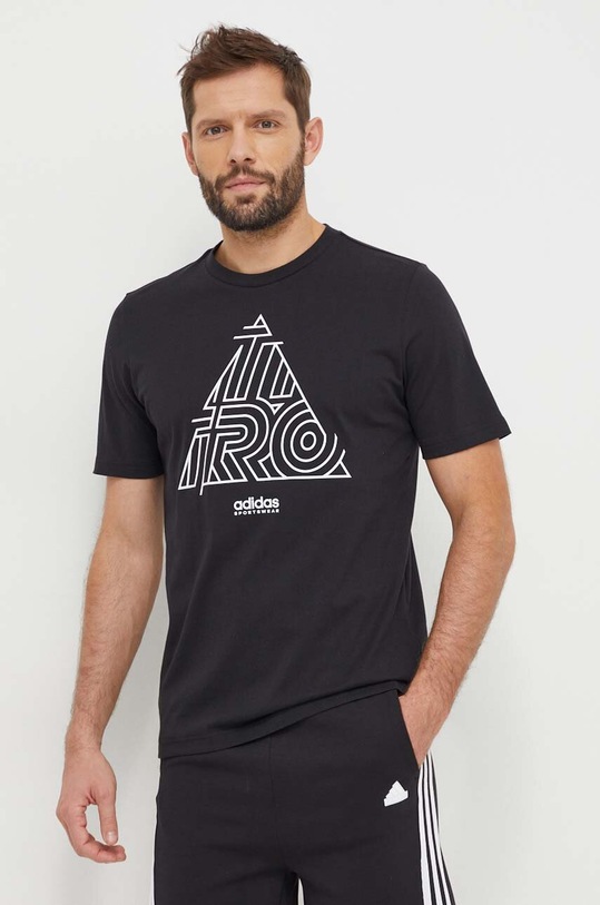 adidas t-shirt bawełniany TIRO TIRO czarny IS2877