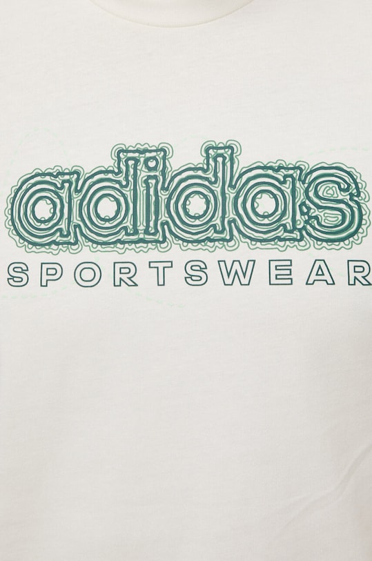 Bavlněné tričko adidas IS2883 béžová