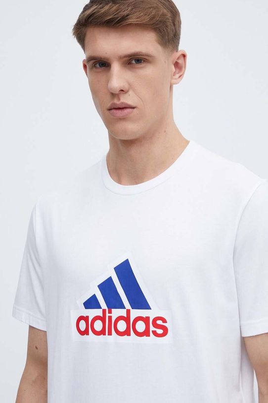 Bavlnené tričko adidas relaxed biela IS3234
