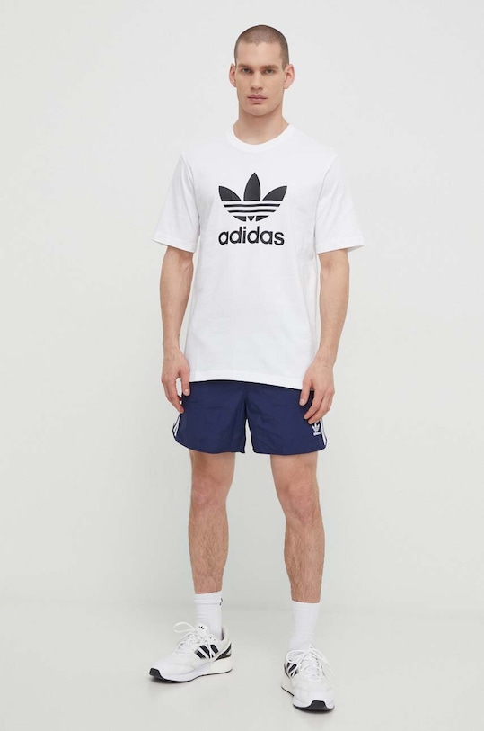 Хлопковая футболка adidas Originals Trefoil IV5353 белый SS24