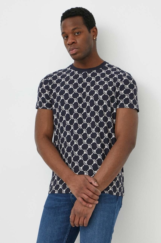 Joop! t-shirt bawełniany Tyron wzorzyste granatowy 30041255