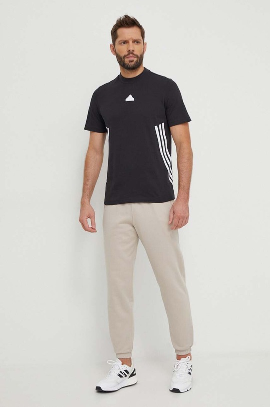 adidas t-shirt bawełniany IX5196 czarny SS24