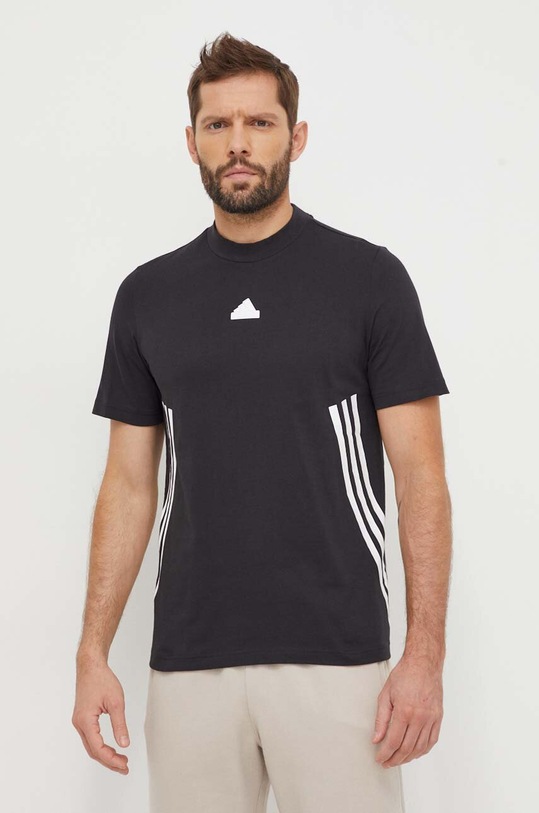 adidas t-shirt bawełniany czarny IX5196