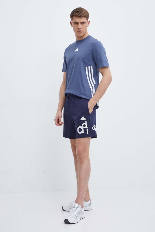 adidas t-shirt bawełniany IX5199 niebieski SS24