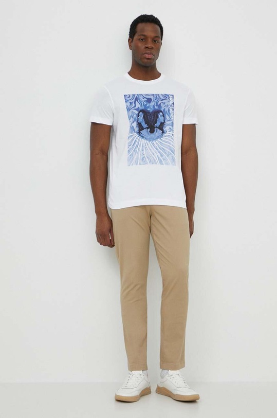 Βαμβακερό μπλουζάκι Joop! 30042428 λευκό SS24