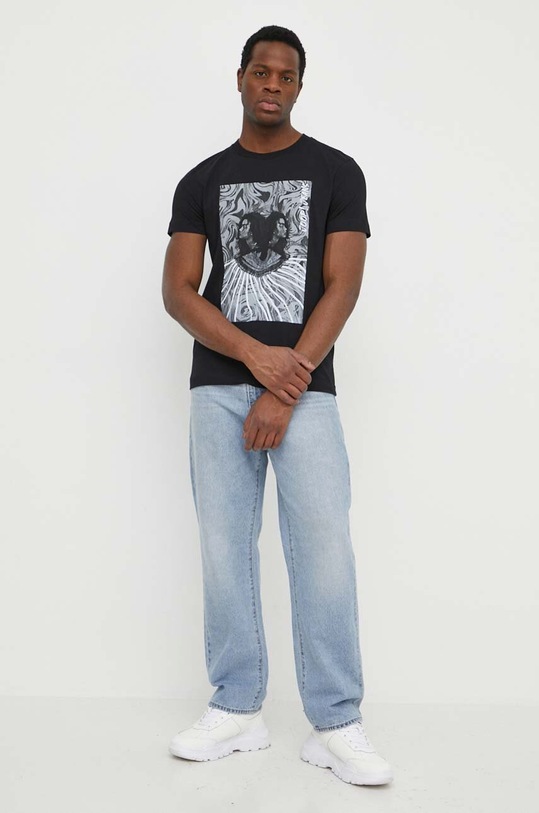 Joop! t-shirt bawełniany Deano nadruk czarny 30042428