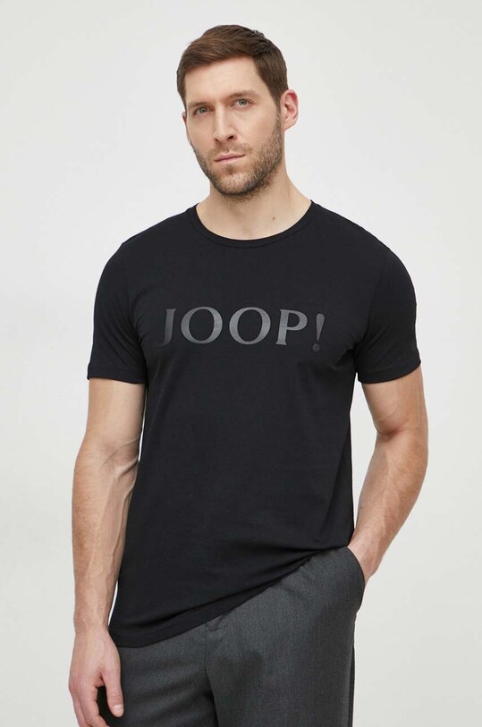 Joop! t-shirt bawełniany Alerio nadruk czarny 30042431