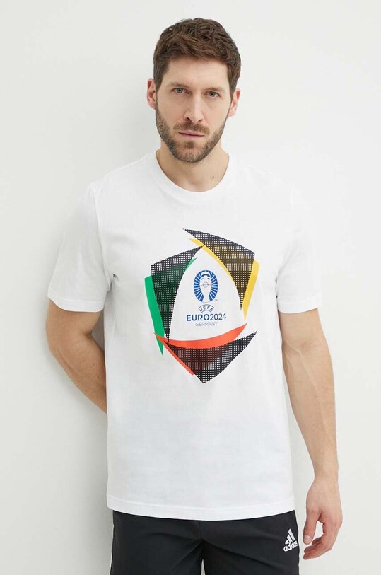 adidas Performance t-shirt Euro 2024 sovrastampa beige IT9302