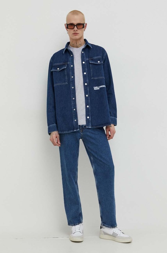 Karl Lagerfeld Jeans tricou din bumbac 240D1700 gri SS24
