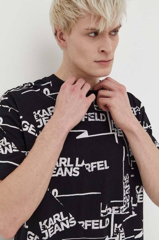 Бавовняна футболка Karl Lagerfeld Jeans чорний 240D1709
