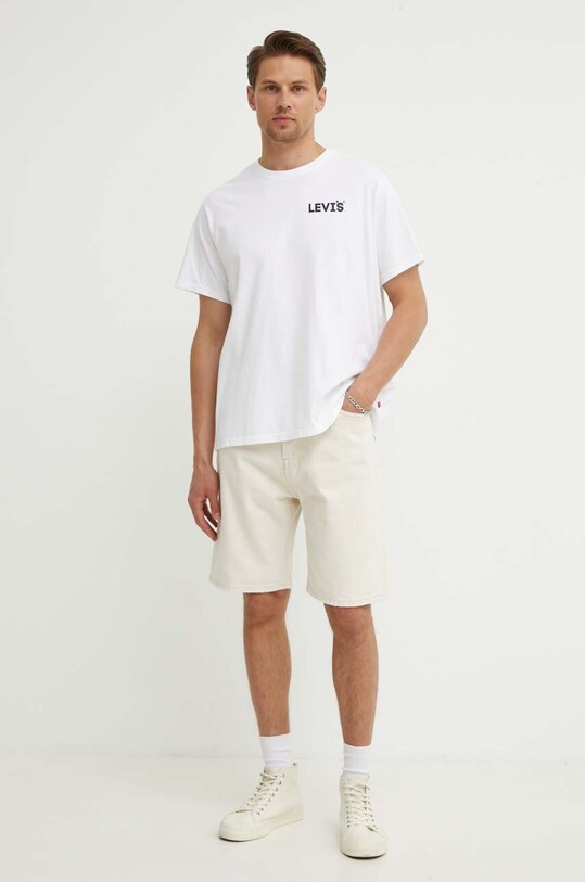 Levi's tricou din bumbac 16143 alb SS25