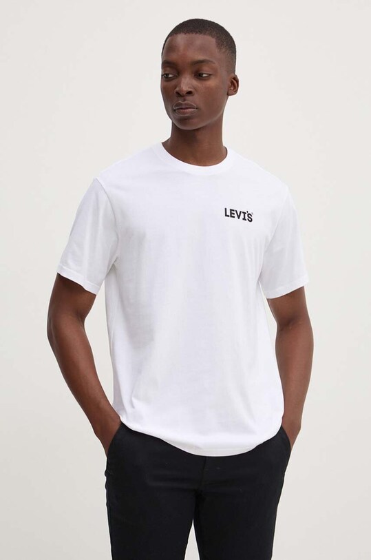 Bavlnené tričko Levi's relaxed biela 16143
