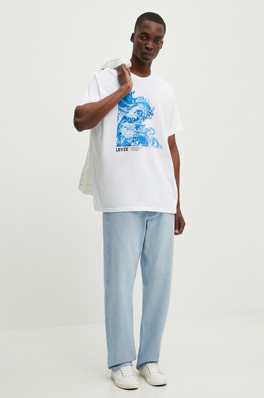 Levi's tricou din bumbac 16143 alb SS25