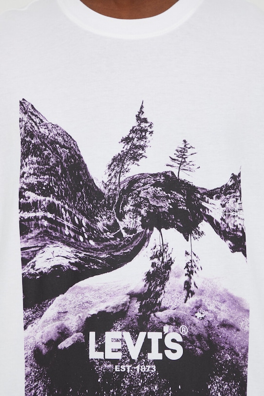 Bavlněné tričko Levi's béžová 16143