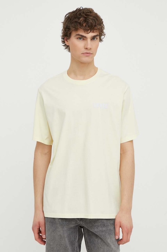 Levi's tricou din bumbac galben 16143